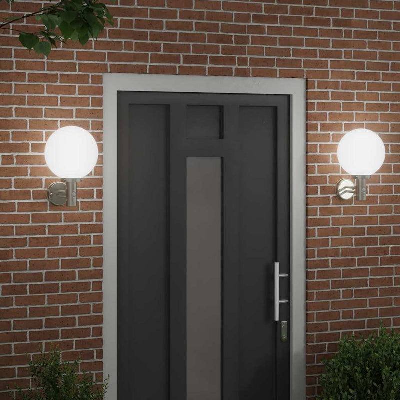 Lumină de perete pentru exterior 2 buc. Argintiu