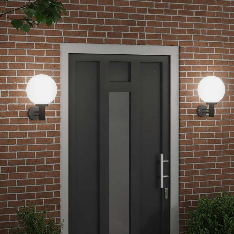 Lumină de perete pentru exterior 2 buc. Negru 28 x 25 x 38 cm