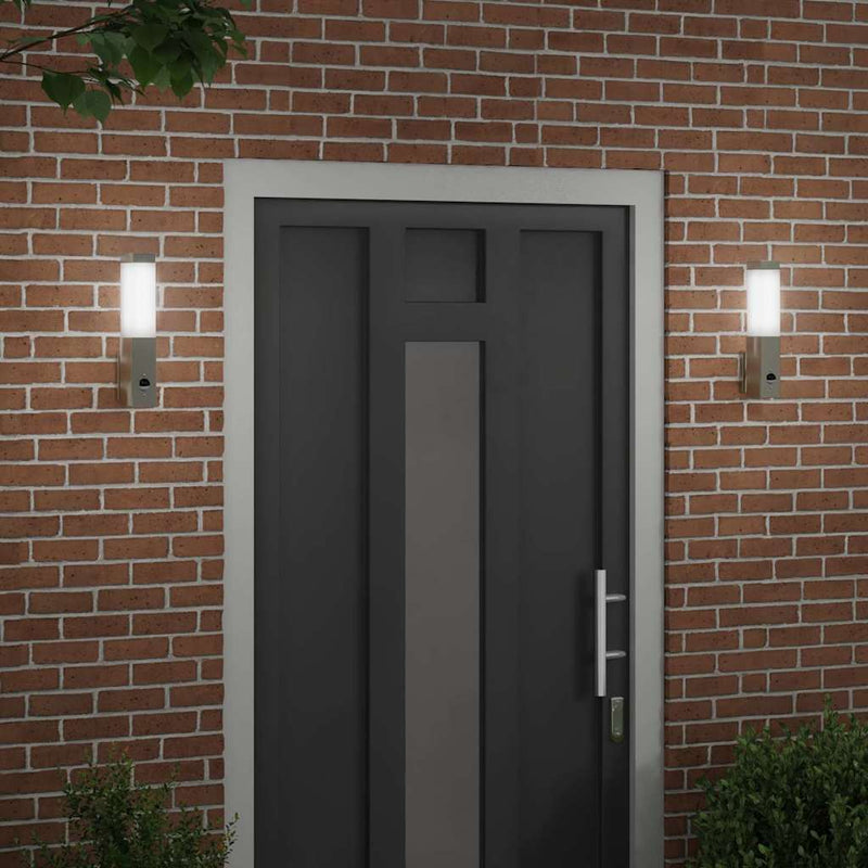 Lumină de perete pentru exterior 2 buc. Argintiu
