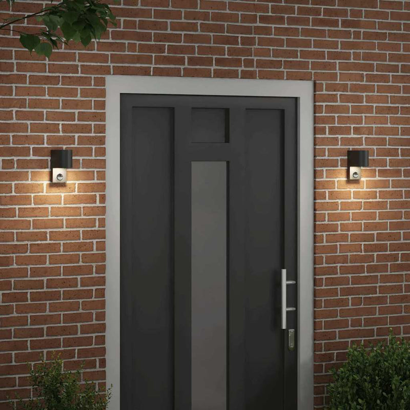 Lumină de perete pentru exterior 2 buc. Negru 12 x 7 x 15 cm