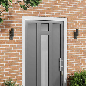 Lumină de perete pentru exterior 2 buc. Negru 7 x 10 x 22 cm