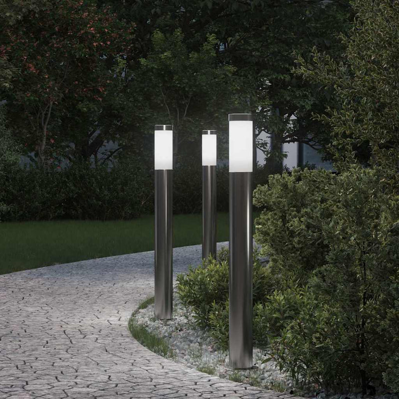 Stâlpi iluminatori 3 buc. 80 cm oțel inoxidabil IP44