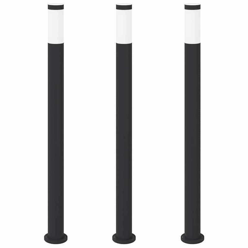 Stâlpi iluminatori 3 buc 110 cm oțel inoxidabil IP44