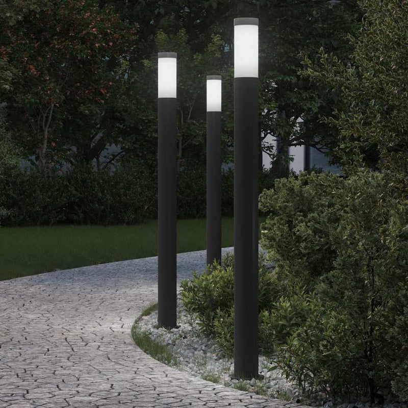 Stâlpi iluminatori 3 buc 110 cm oțel inoxidabil IP44