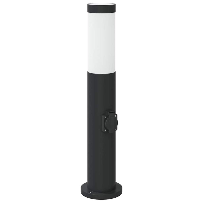 Stâlpi iluminatori cu priză, 3 buc., 50 cm, oțel inoxidabil, IP44