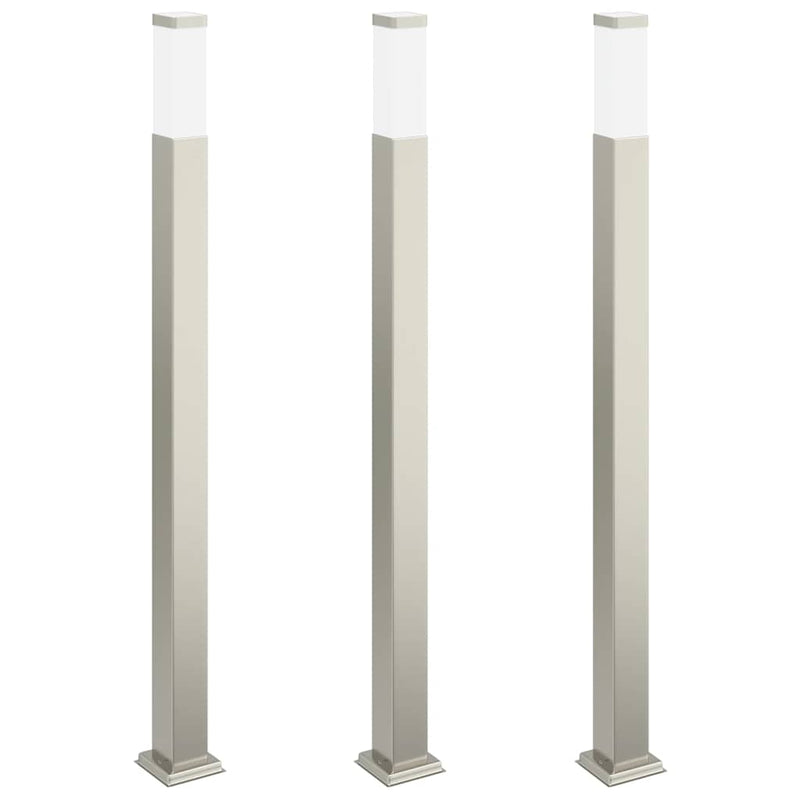 Stâlpi iluminatori 3 buc 110 cm oțel inoxidabil IP44