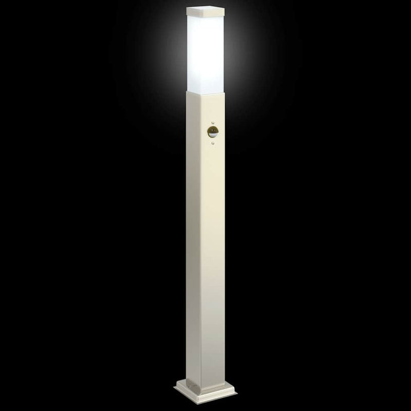 Stâlpi iluminatori cu senzor, 3 buc., 80 cm, oțel inoxidabil, IP44