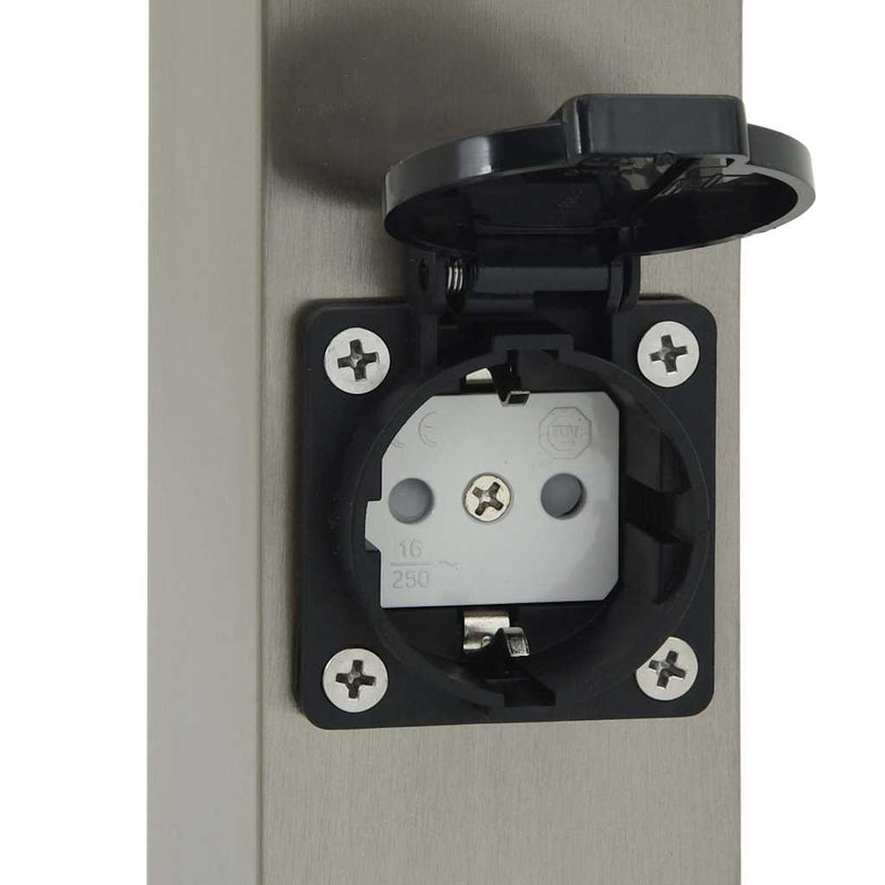 Stâlpi iluminatori cu priză, 3 buc., 50 cm, oțel inoxidabil, IP44