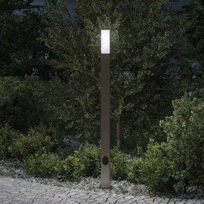 Stâlp luminos cu priză 110 cm oțel inoxidabil IP44