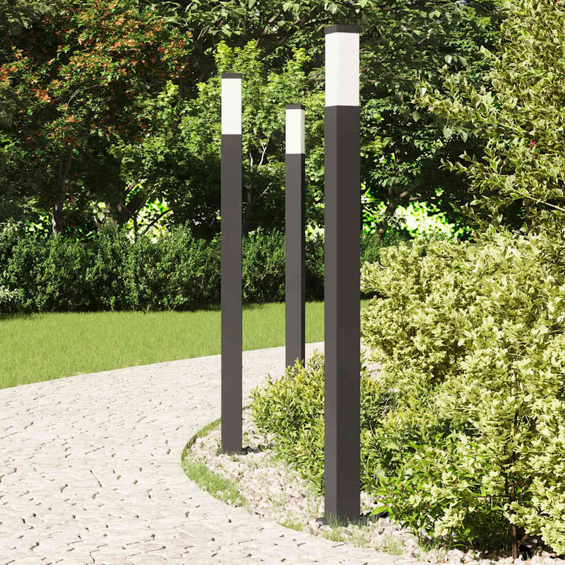 Stâlpi iluminatori 3 buc 110 cm Negru IP44