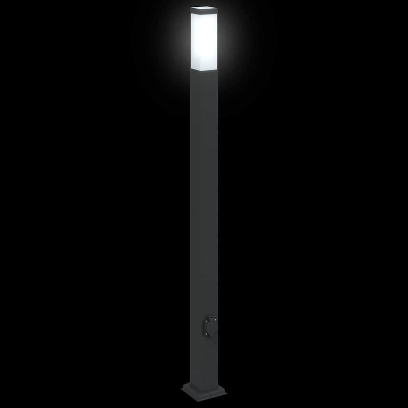 Stâlp luminos cu priză 110 cm negru IP44