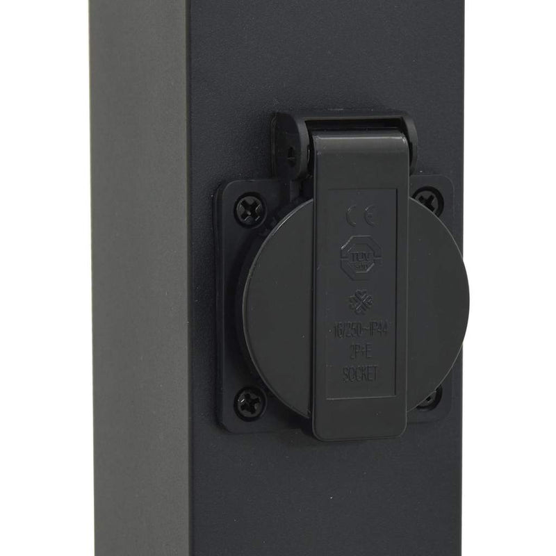Stâlp luminos cu priză 110 cm negru IP44