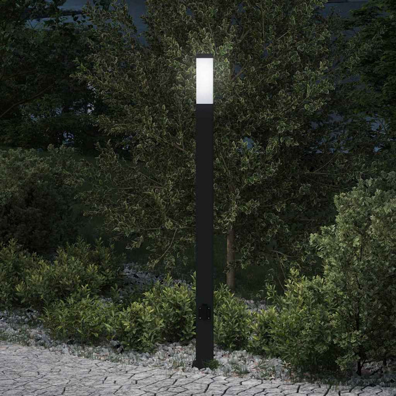 Stâlp luminos cu priză 110 cm negru IP44