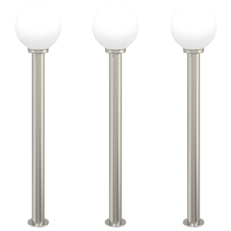 Stâlpi iluminatori 3 buc 120 cm oțel inoxidabil IP44