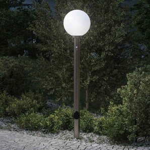 Stâlp luminos cu senzor și priză 120 cm oțel inoxidabil IP44