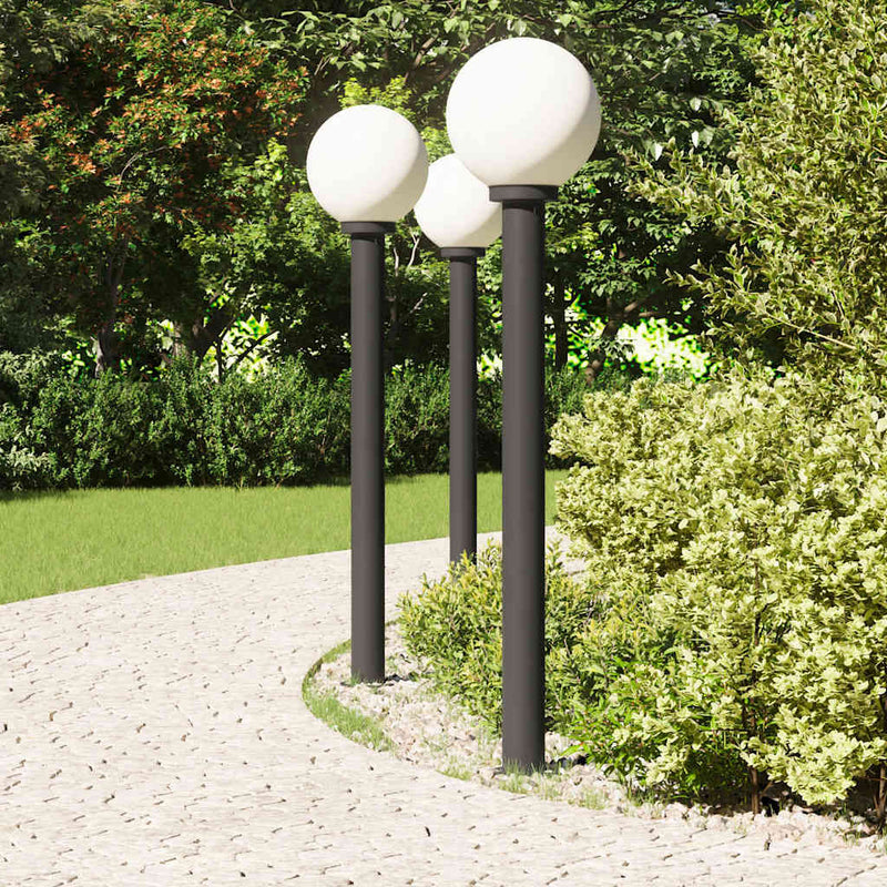 Stâlpi iluminatori 3 buc 120 cm Negru IP44