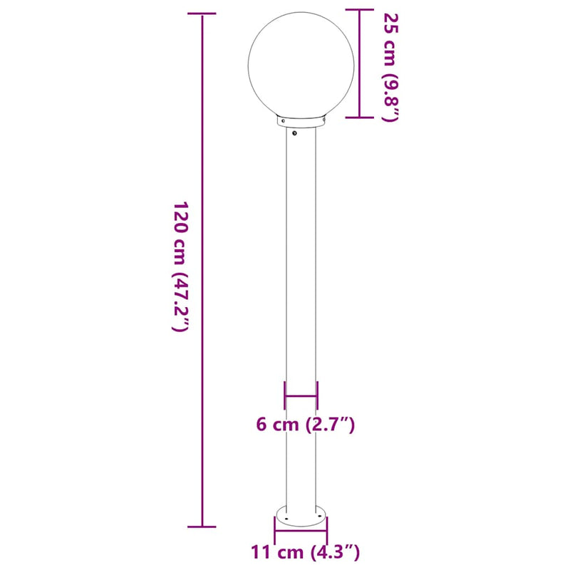 Stâlpi iluminatori 3 buc 120 cm Negru IP44