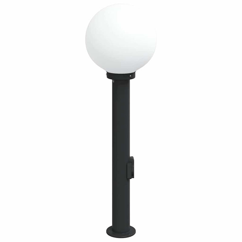 Stâlp luminos cu priză 80 cm negru IP44