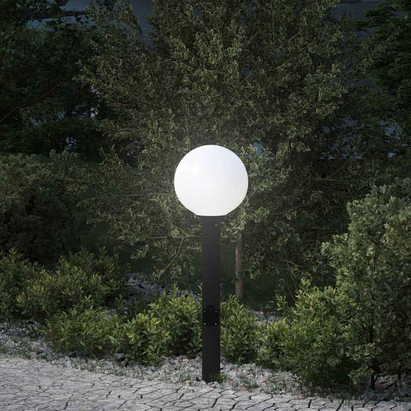 Stâlp luminos cu priză 80 cm negru IP44