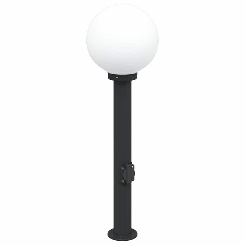 Stâlpi iluminatori cu priză, 3 buc., 80 cm, negru, IP44