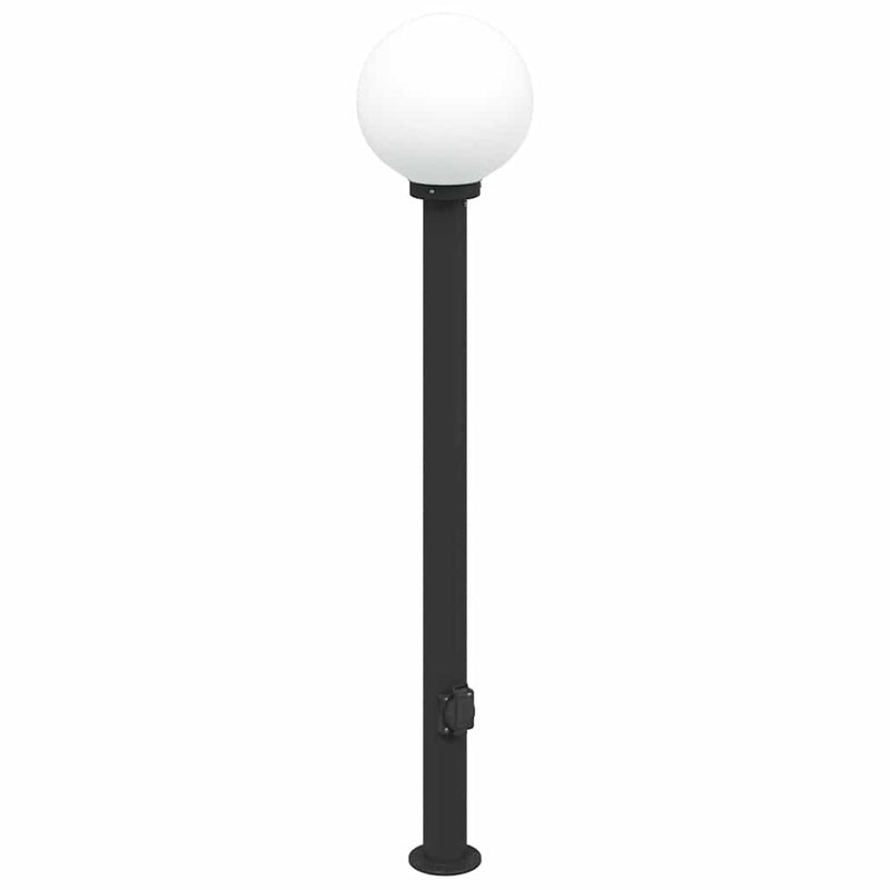 Stâlpi iluminatori cu priză, 3 buc., 120 cm, negru, IP44