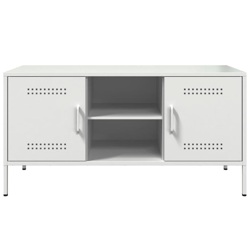 Dulap TV, alb, 100,5x39x50,5 cm, oțel