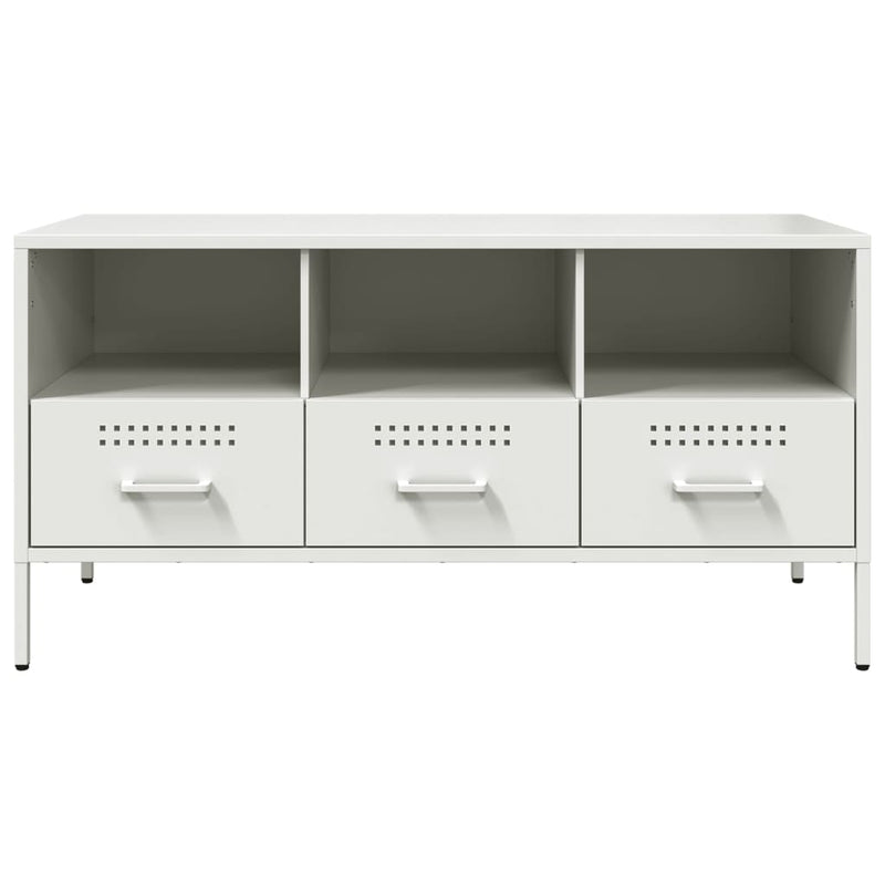 Dulap TV, alb, 100,5x39x50,5 cm, oțel