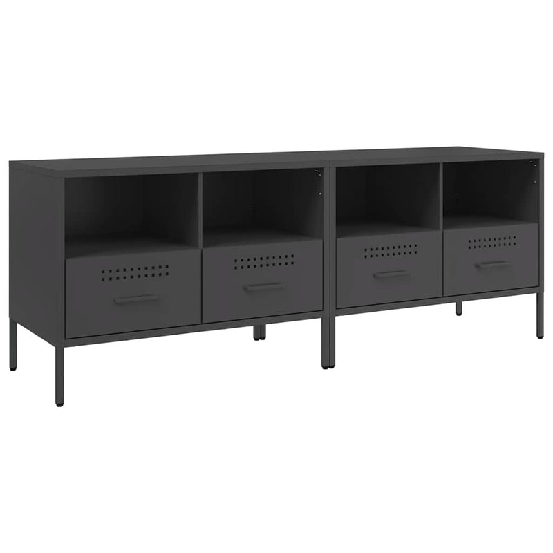 Dulapuri TV, 2 buc., negru, 68x39x50,5 cm, oțel