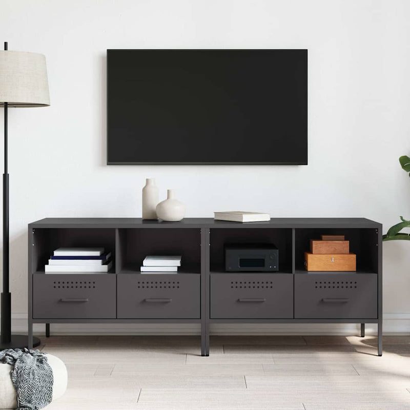 Dulapuri TV, 2 buc., negru, 68x39x50,5 cm, oțel
