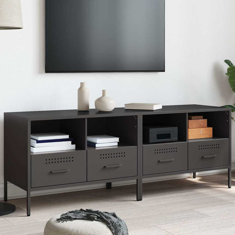 Dulapuri TV, 2 buc., negru, 68x39x50,5 cm, oțel