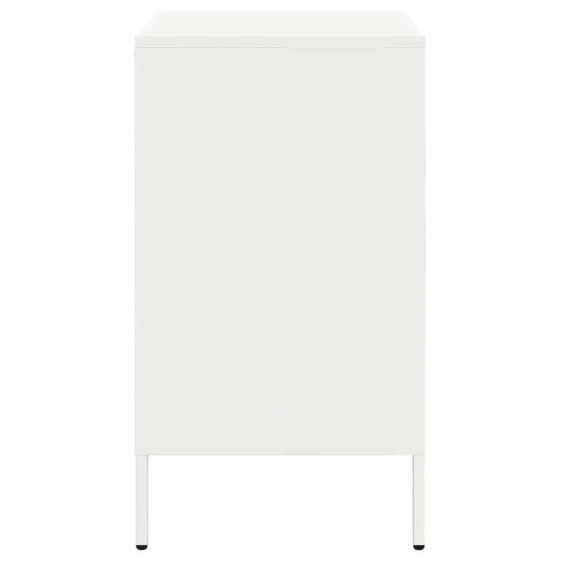 Noptiere, 2 buc., alb, 36x39x68 cm, oțel