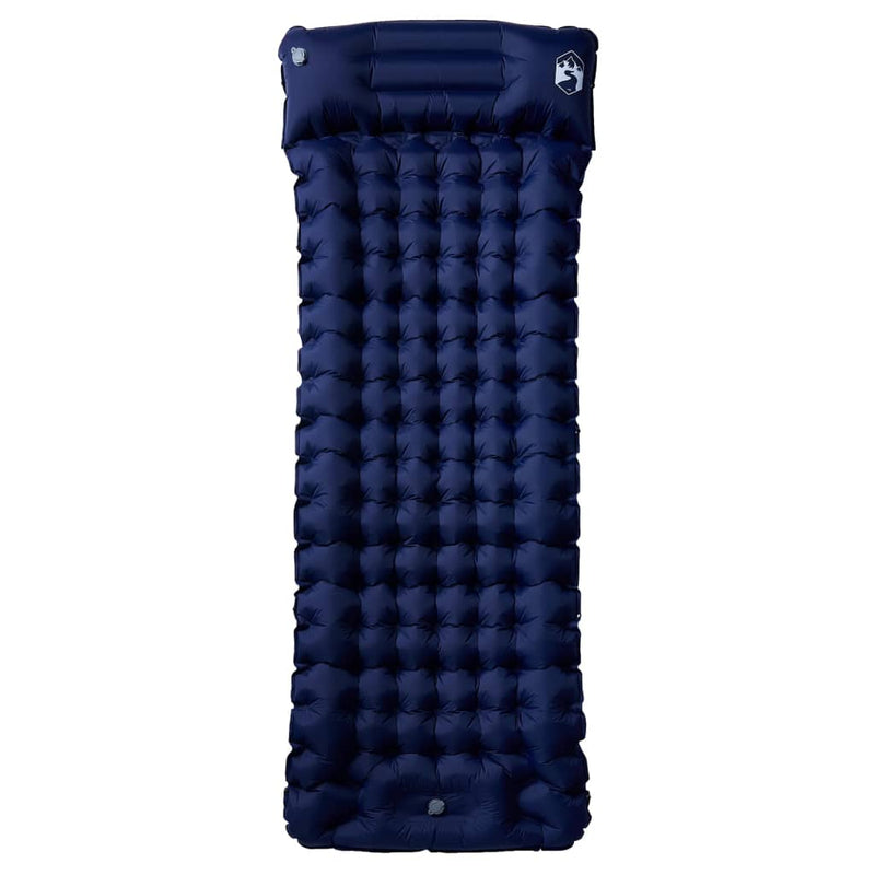 Saltea de camping auto-gonflabilă cu pernă 1 persoană bleumarin