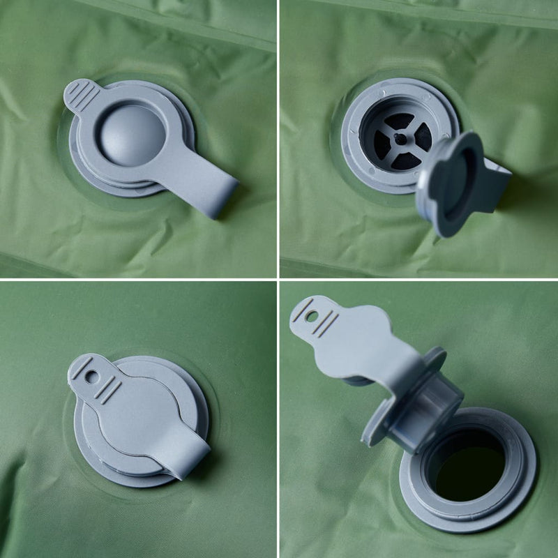 Saltea de camping auto-gonflabilă, cu perne, 2 persoane, verde