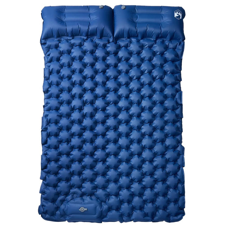 Saltea de camping cu perne cu autoumflare 2 persoane, bleumarin