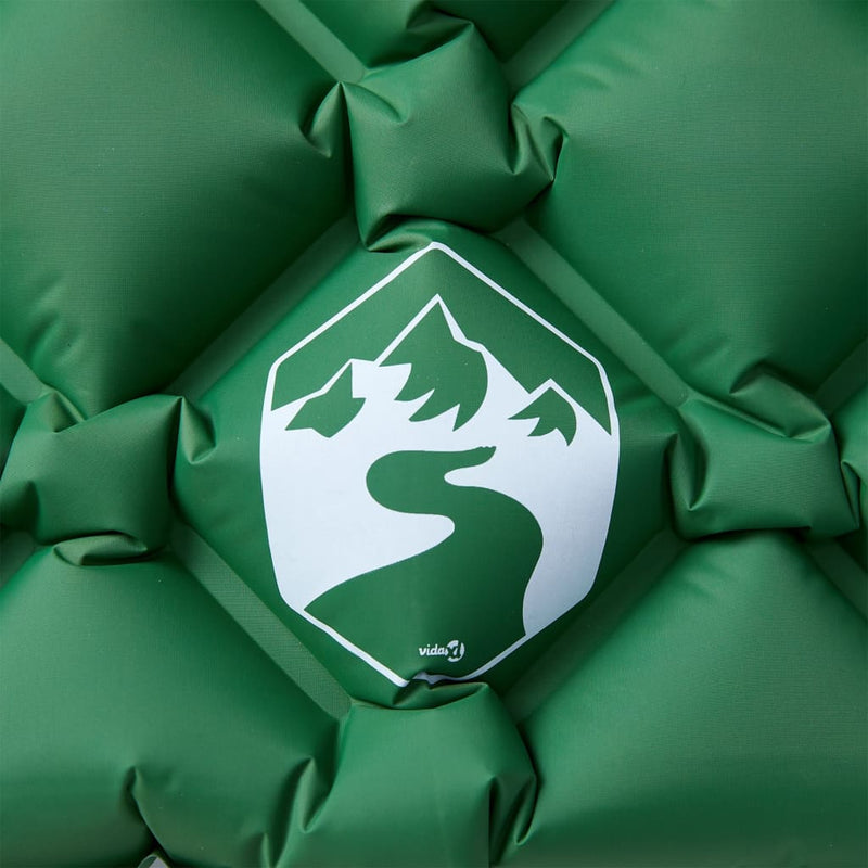 Saltea de camping gonflabilă, cu pernă, 1 persoană, verde