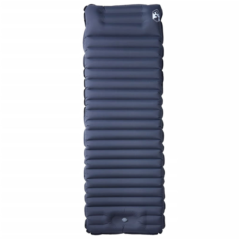 Saltea de camping auto-gonflabilă, cu pernă, 1 persoană, gri