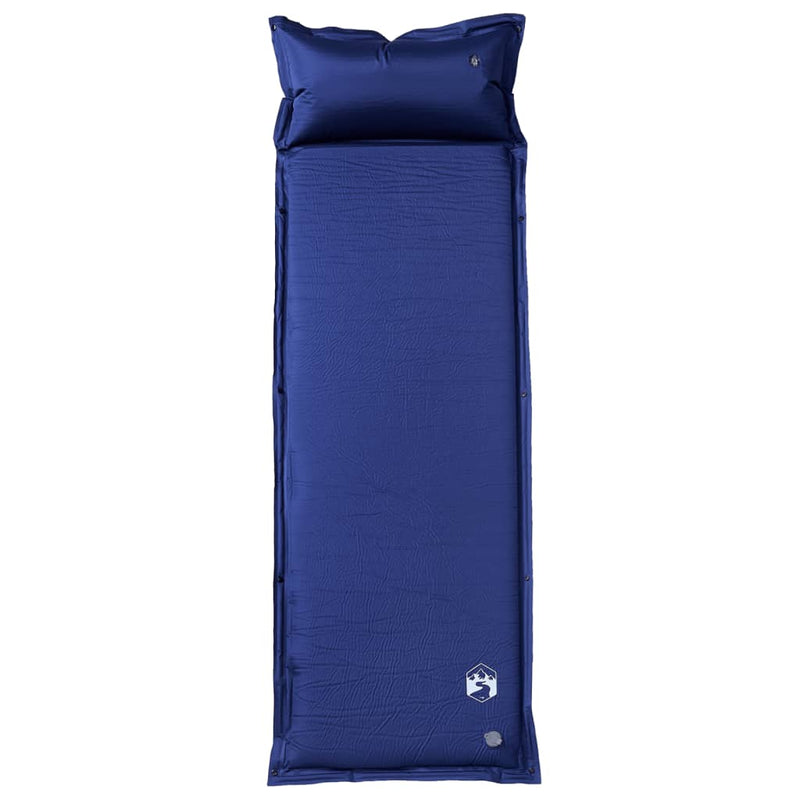 Saltea de camping auto-gonflabilă cu pernă 1 persoană bleumarin