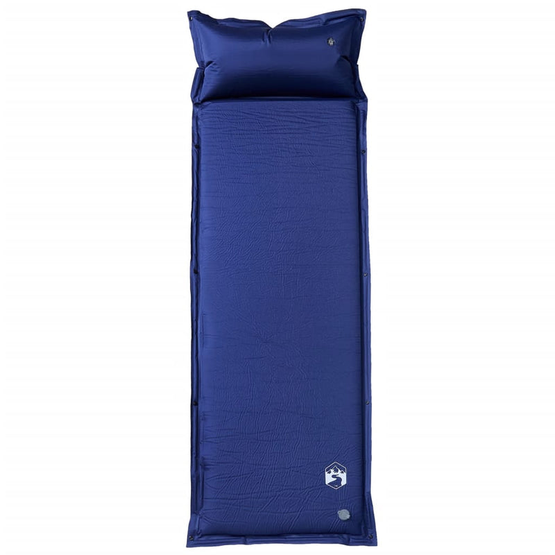 Saltea de camping auto-gonflabilă cu pernă 1 persoană bleumarin
