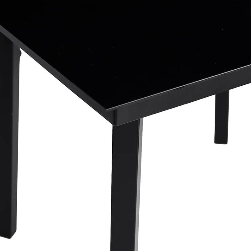 Set mobilier de grădină cu perne, 5 piese, negru, poliratan