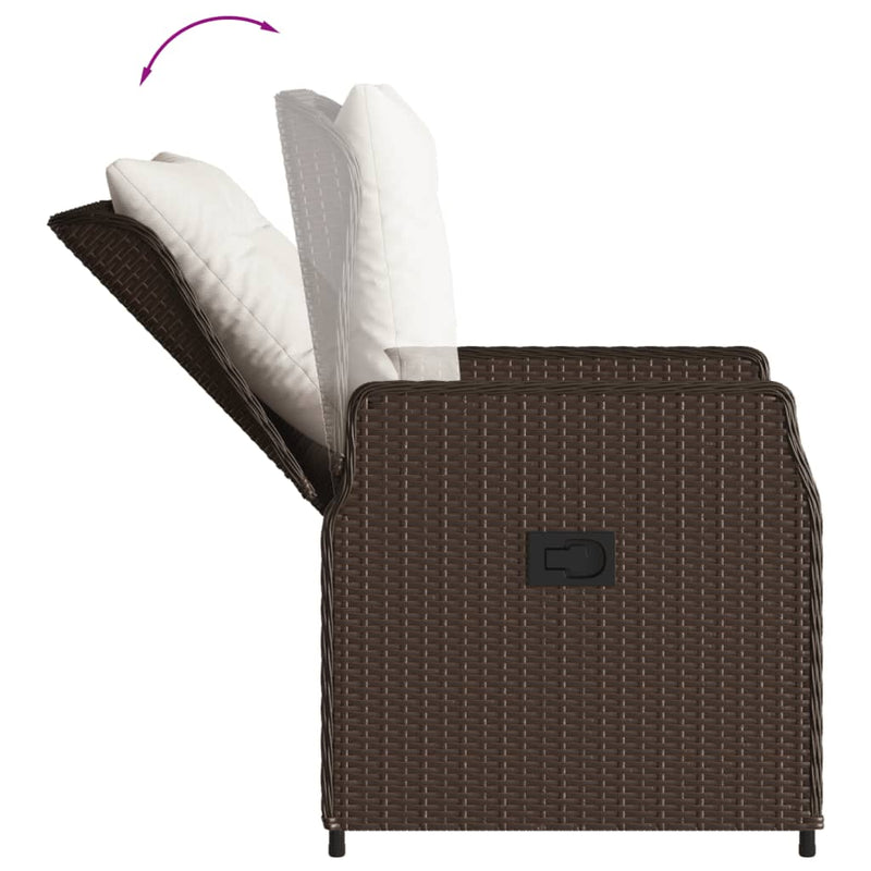 Set mobilier de grădină cu perne, 7 piese, maro, poliratan