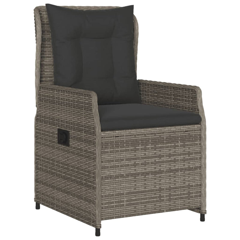 Set mobilier de grădină cu perne, 5 piese, gri, poliratan
