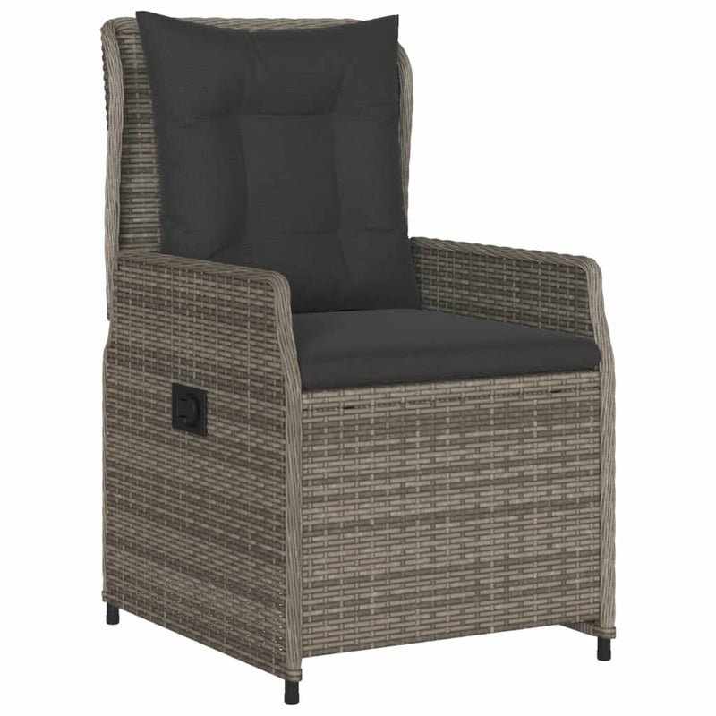 Set mobilier de grădină cu perne, 5 piese, gri, poliratan