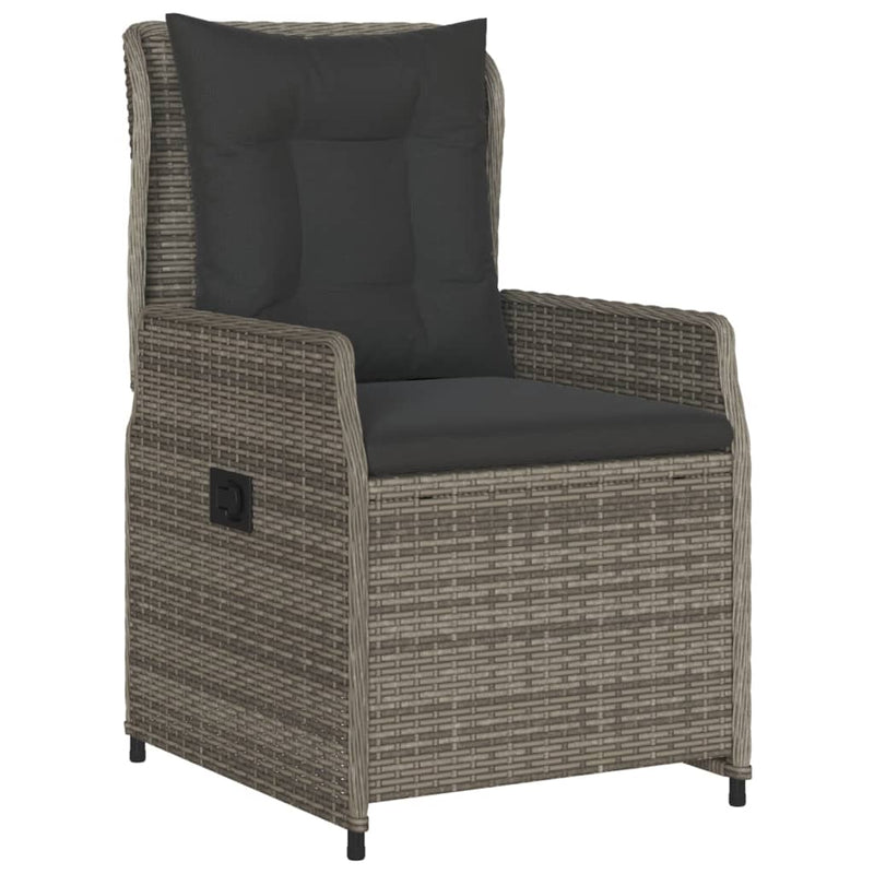 Set mobilier de grădină cu perne, 5 piese, gri, poliratan
