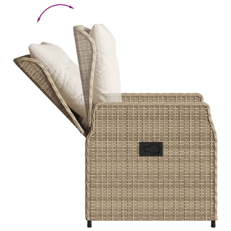 Set mobilier de grădină cu perne, 5 piese, bej, poliratan