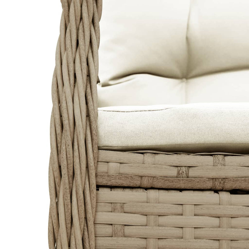 Set mobilier de grădină cu perne, 5 piese, bej, poliratan