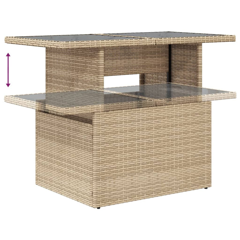 Set canapele de grădină, 7 piese, cu perne, bej, poliratan