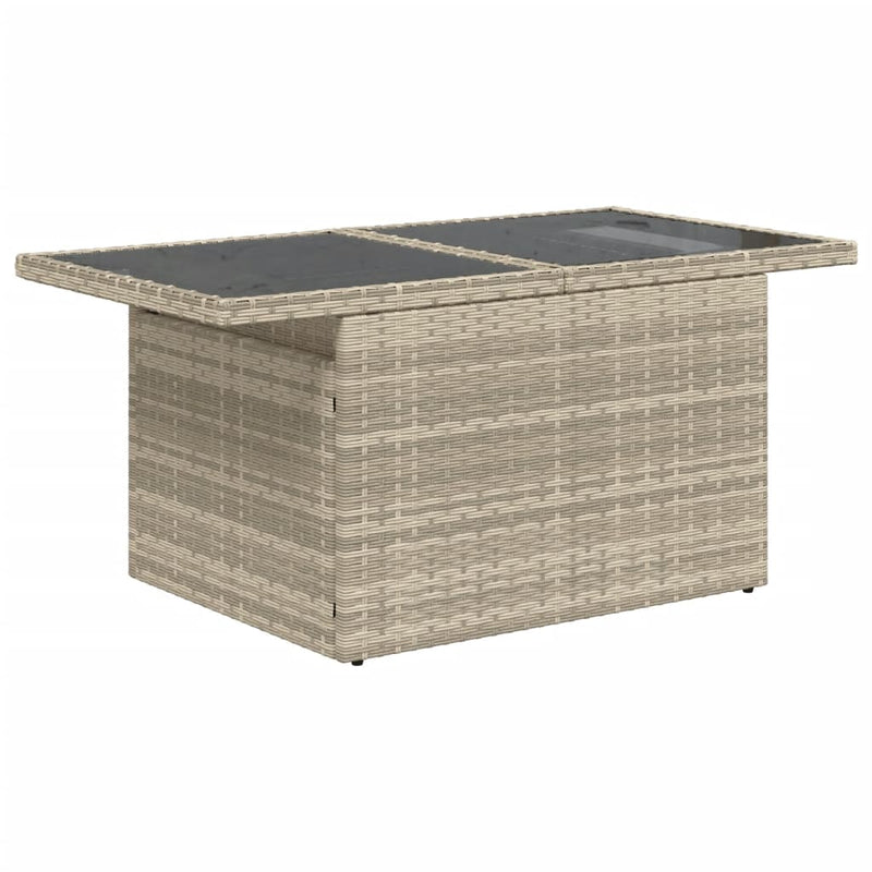 Set canapele de grădină cu perne, 9 piese gri deschis poliratan