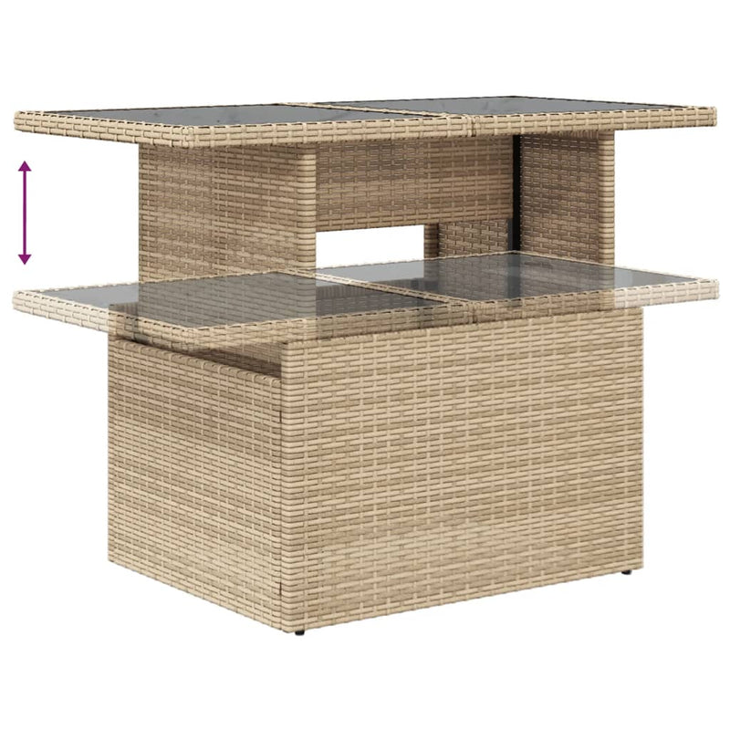 Set canapele de grădină, 7 piese, cu perne, bej, poliratan