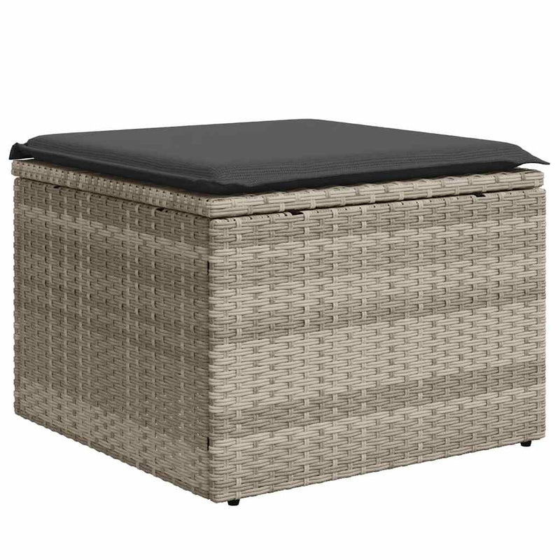 Set canapele de grădină cu perne, 7piese gri deschis poliratan