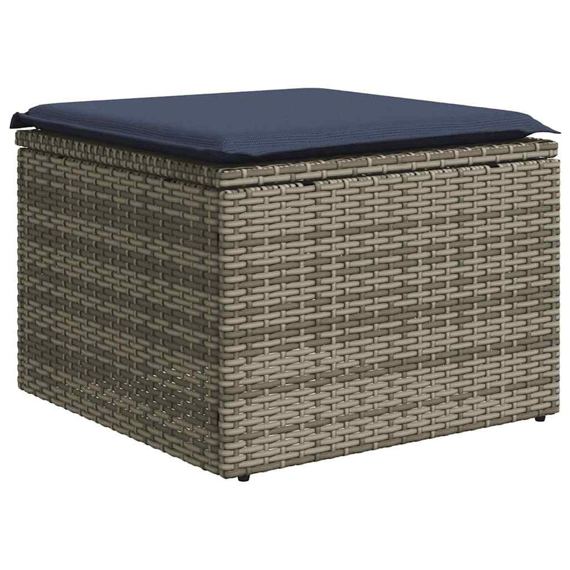 Set canapele de grădină cu 6 piese și perne, gri, poliratan